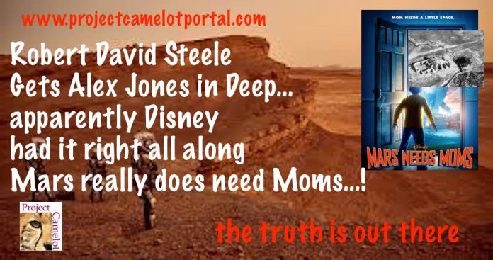 ROBERT STEELE GETS ALEX JONES IN DEEP - COLONY ON MARS Marsneeds-momsNEW-696x367